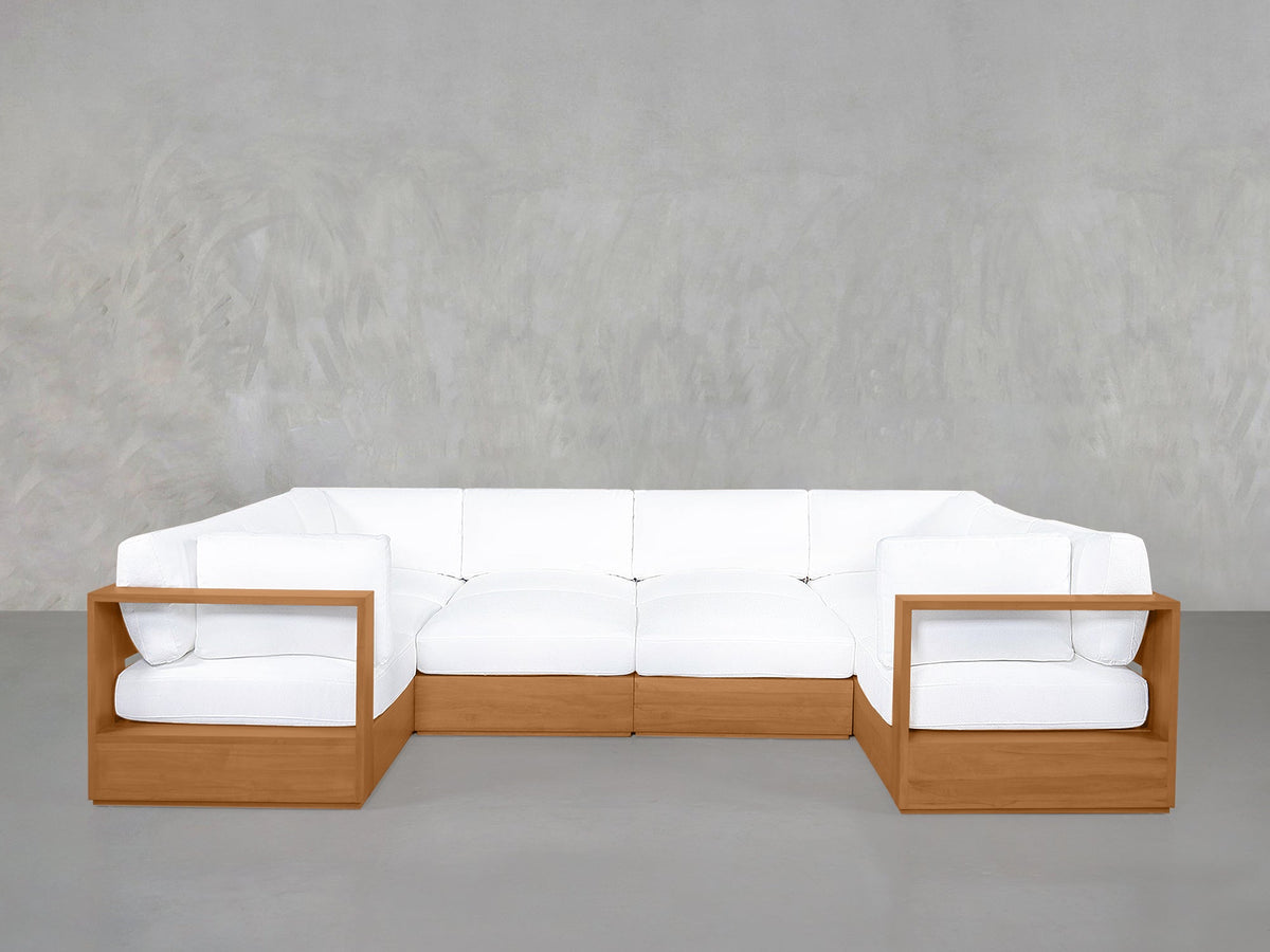 10-Seat Modular Closed Pit Teak Outdoor - 7th Avenue
