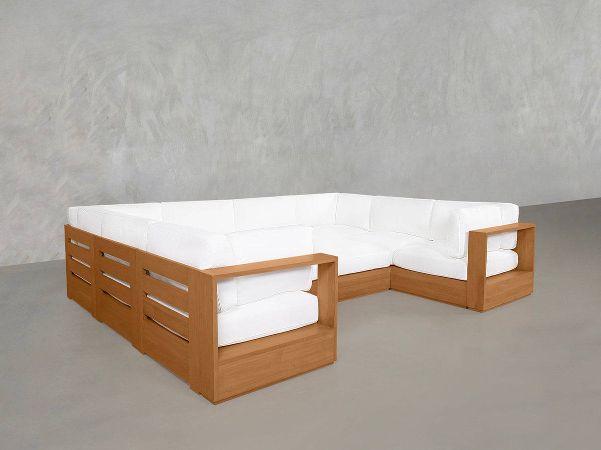 10-Seat Modular Closed Pit Teak Outdoor - 7th Avenue