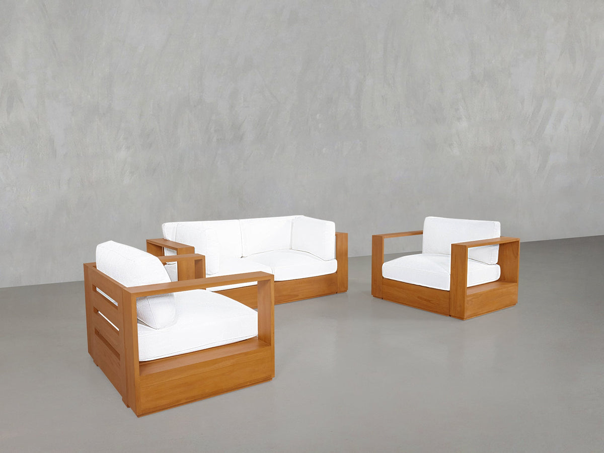 2-1-1 Sofa & Armchair Set Teak Outdoor - 7th Avenue