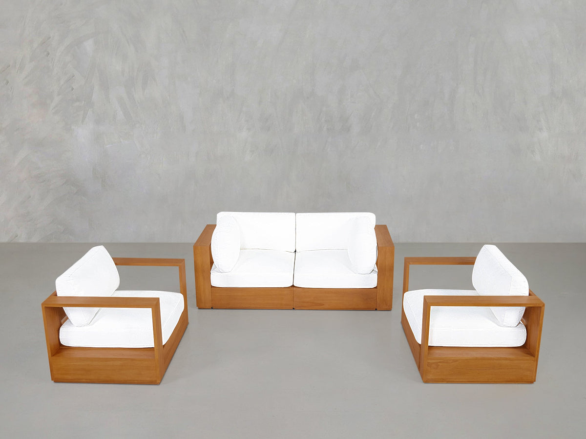 2-1-1 Sofa & Armchair Set Teak Outdoor - 7th Avenue