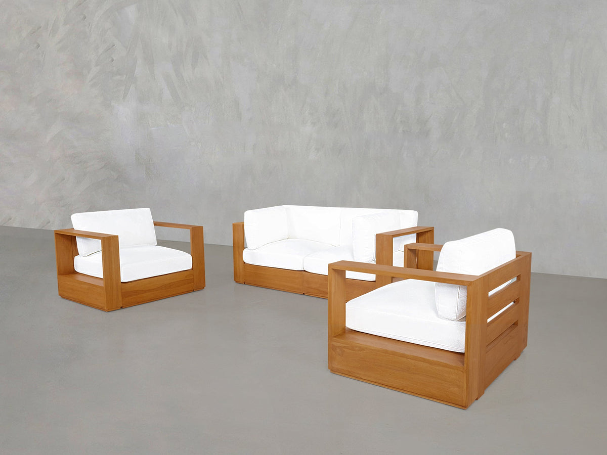 2-1-1 Sofa & Armchair Set Teak Outdoor - 7th Avenue