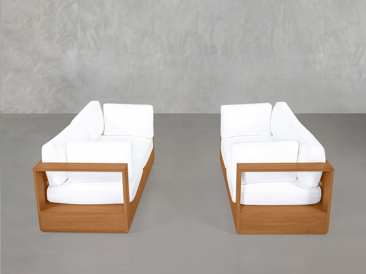 2 - 2 Sofa Set Teak Outdoor - 7th Avenue