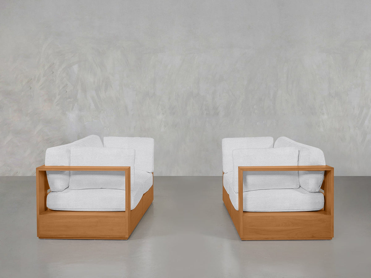 2 - 2 Sofa Set Teak Outdoor - 7th Avenue