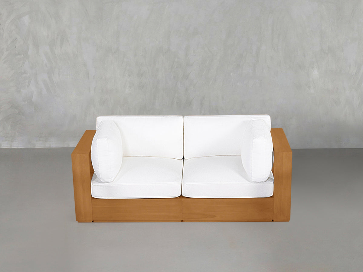 2-Seat Modular Loveseat Teak Outdoor