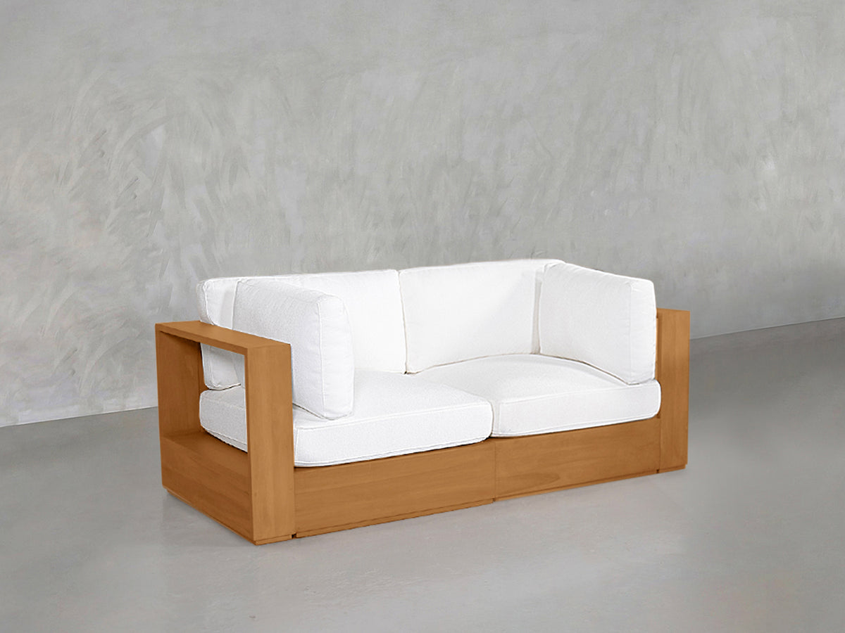2-Seat Modular Loveseat Teak Outdoor