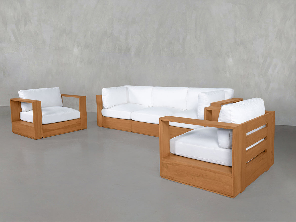 3-1-1 Sofa & Armchair Set Teak Outdoor