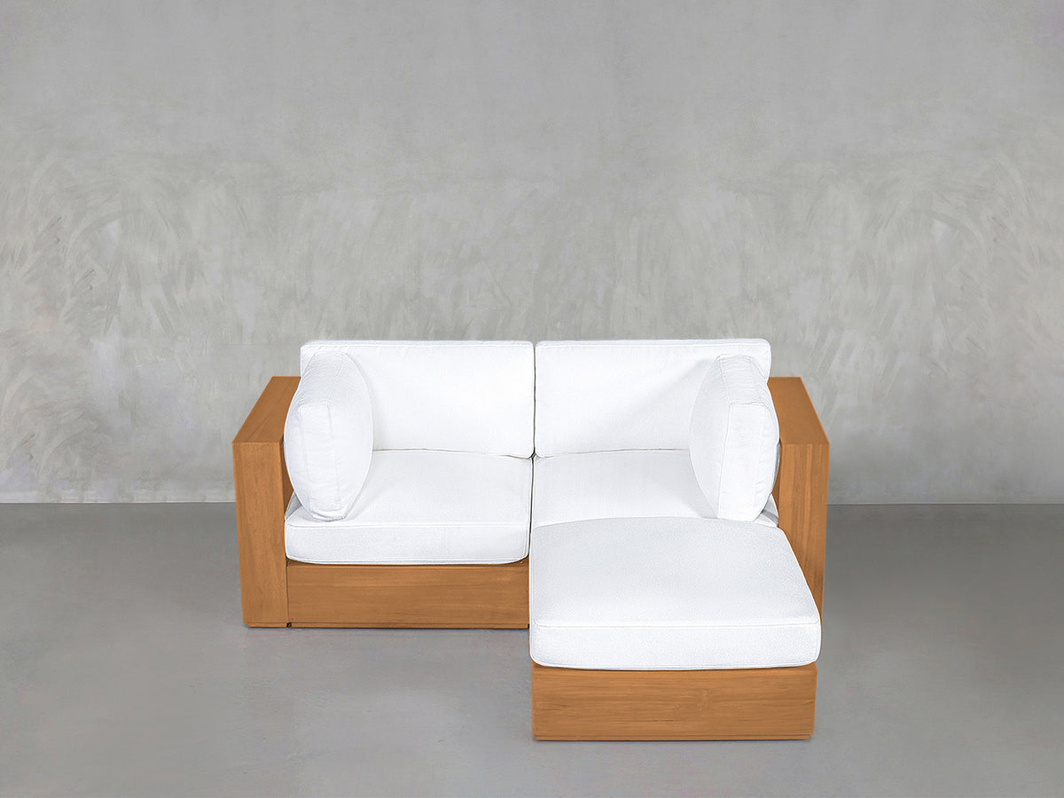 3-Seat Modular Chaise Sectional Teak Outdoor