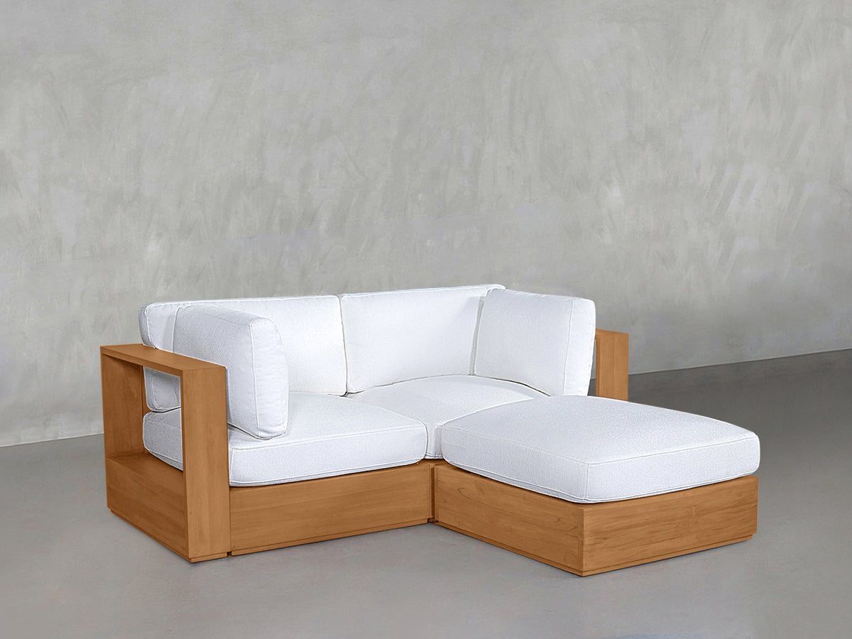3-Seat Modular Chaise Sectional Teak Outdoor