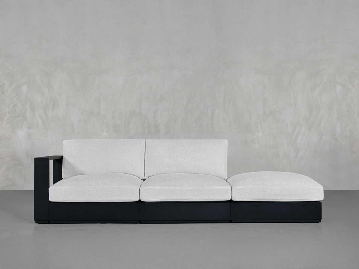 3-Seat Modular Lounger Sofa Aluminum Outdoor