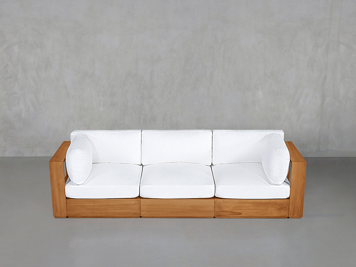3-Seat Modular Sofa Teak Outdoor