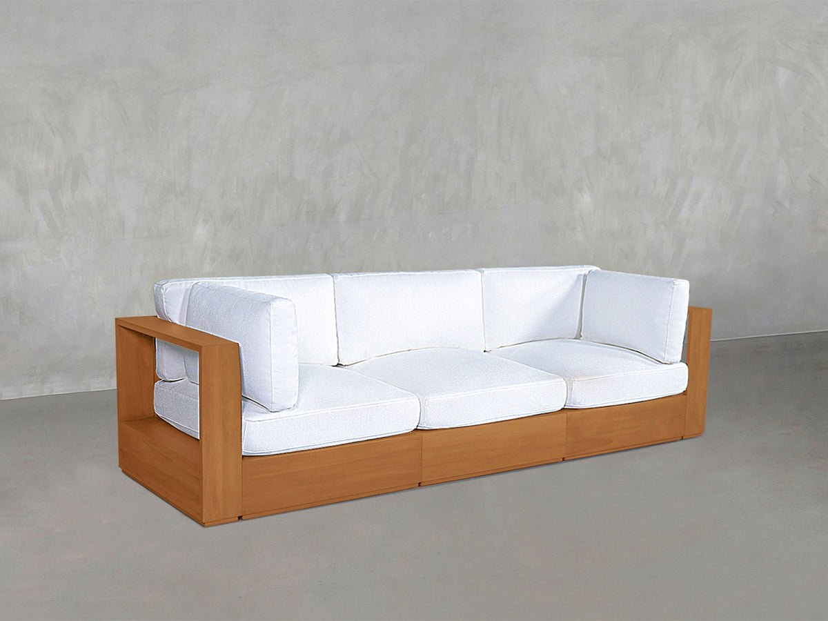 3-Seat Modular Sofa Teak Outdoor