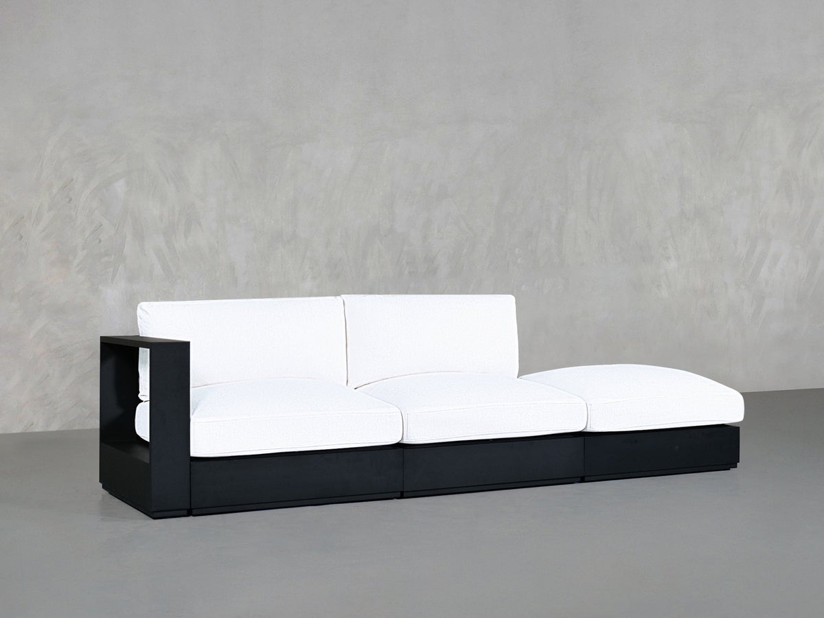 3 - Seat Modular Lounger Sofa Aluminum Outdoor - 7th Avenue