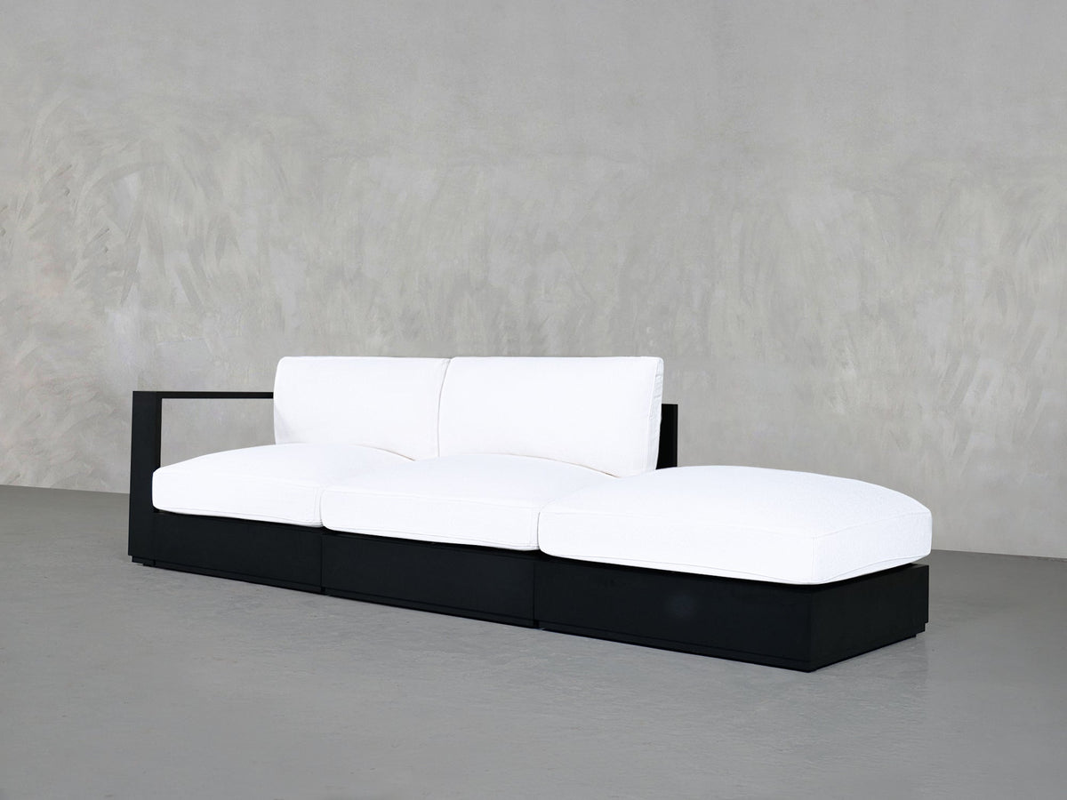 3 - Seat Modular Lounger Sofa Aluminum Outdoor - 7th Avenue