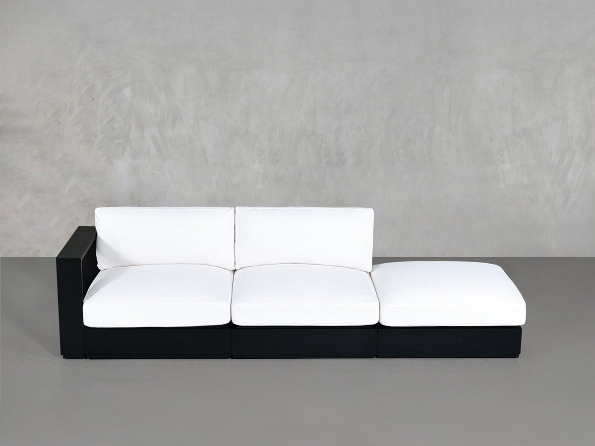 3 - Seat Modular Lounger Sofa Aluminum Outdoor - 7th Avenue