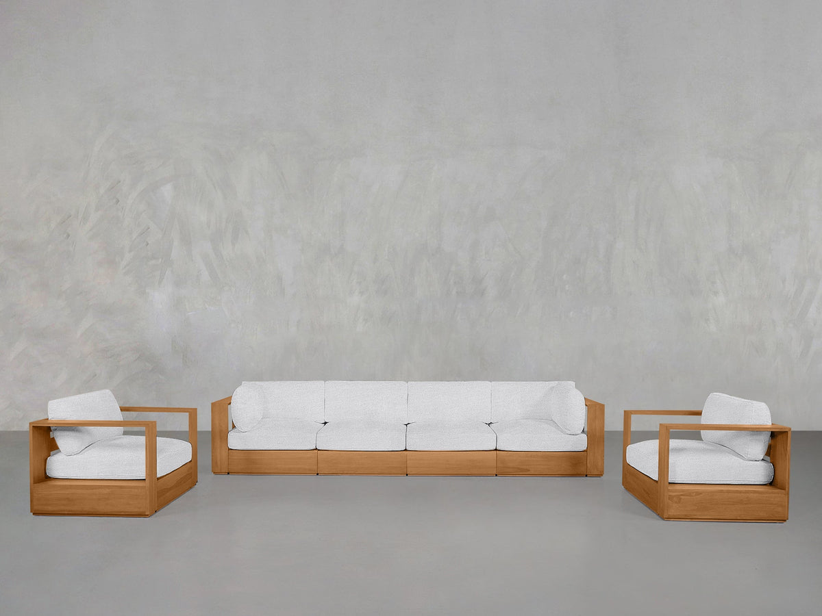 4-1-1 Sofa & Armchair Set Teak Outdoor - 7th Avenue