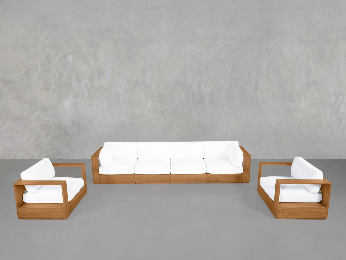 4-1-1 Sofa & Armchair Set Teak Outdoor - 7th Avenue
