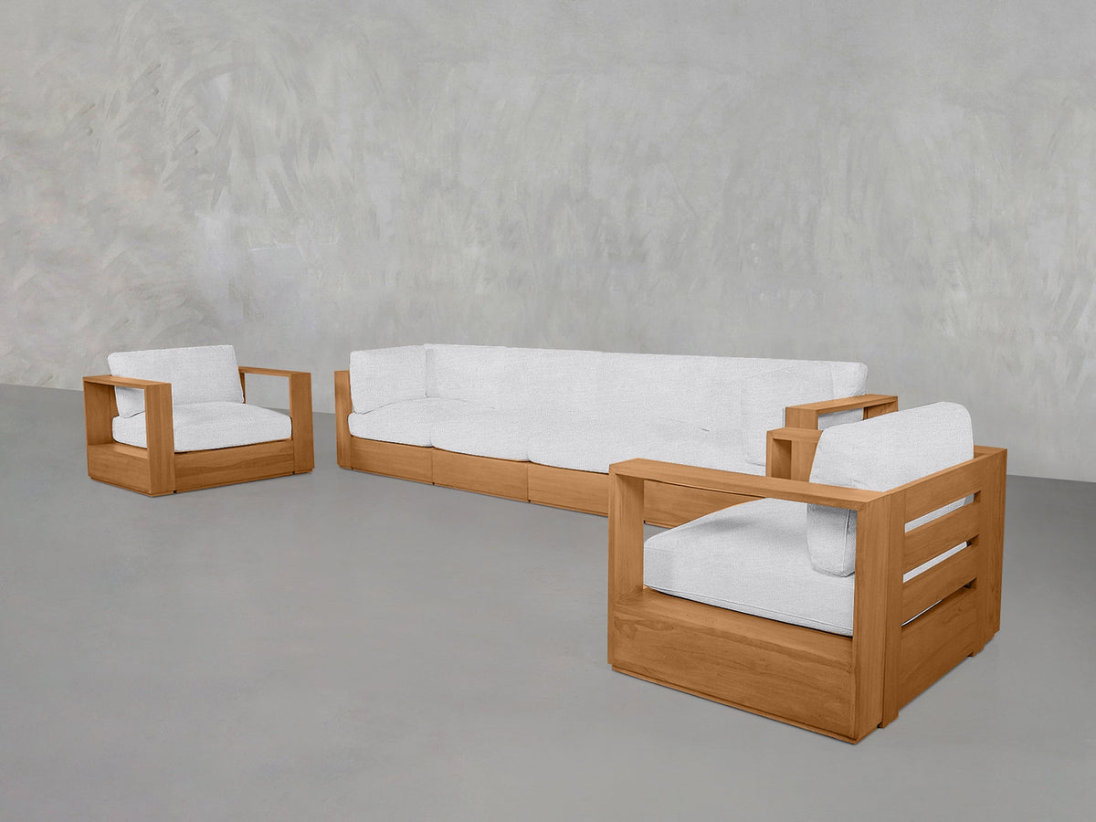 4-1-1 Sofa & Armchair Set Teak Outdoor - 7th Avenue