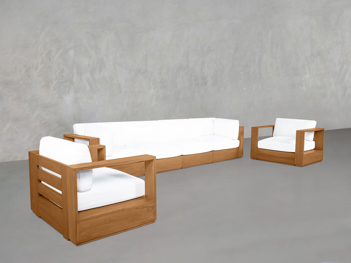 4-1-1 Sofa & Armchair Set Teak Outdoor - 7th Avenue