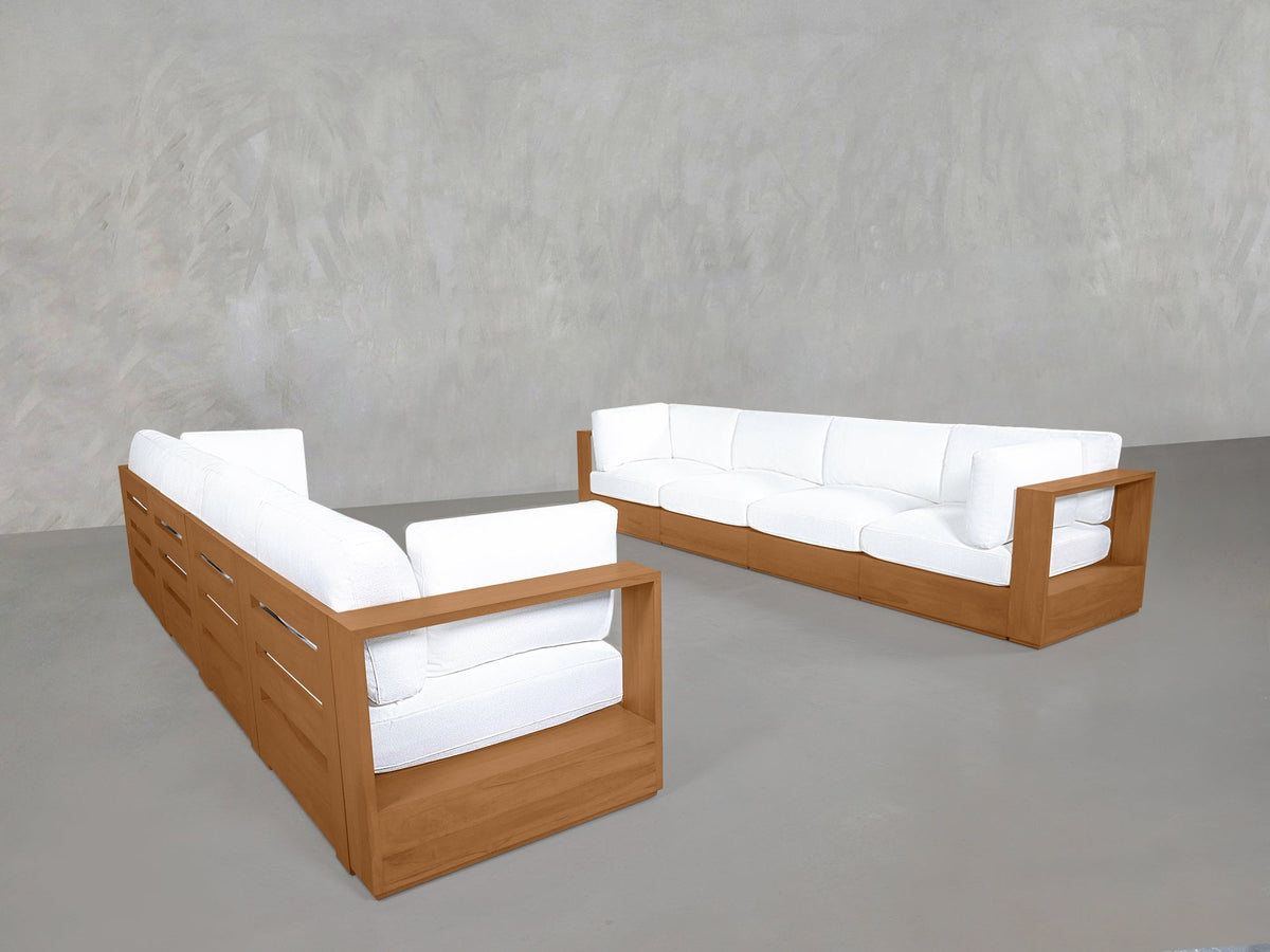 4-4 Sofa Set Teak Outdoor - 7th Avenue