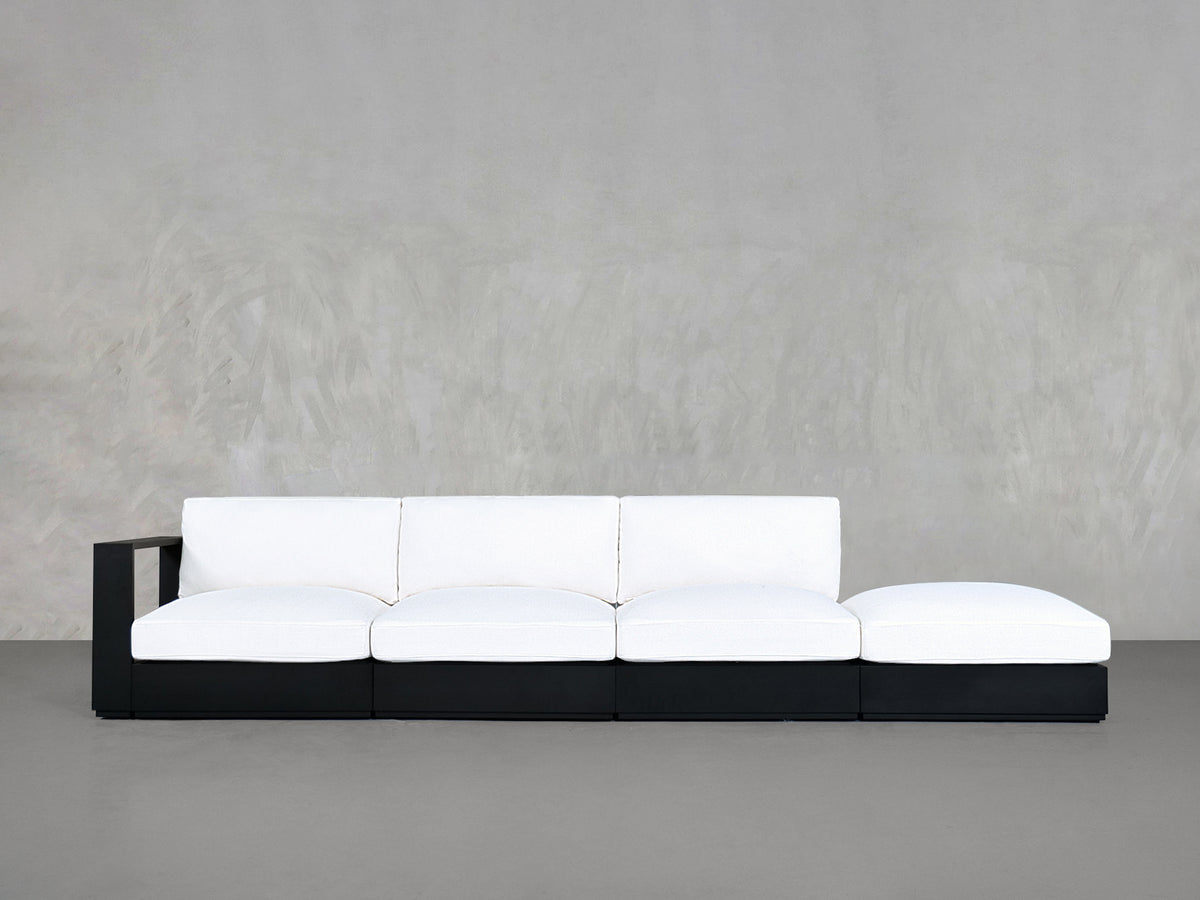 4-Seat Modular Lounger Sofa Aluminum Outdoor
