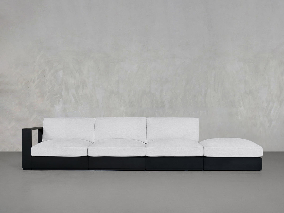 4-Seat Modular Lounger Sofa Aluminum Outdoor