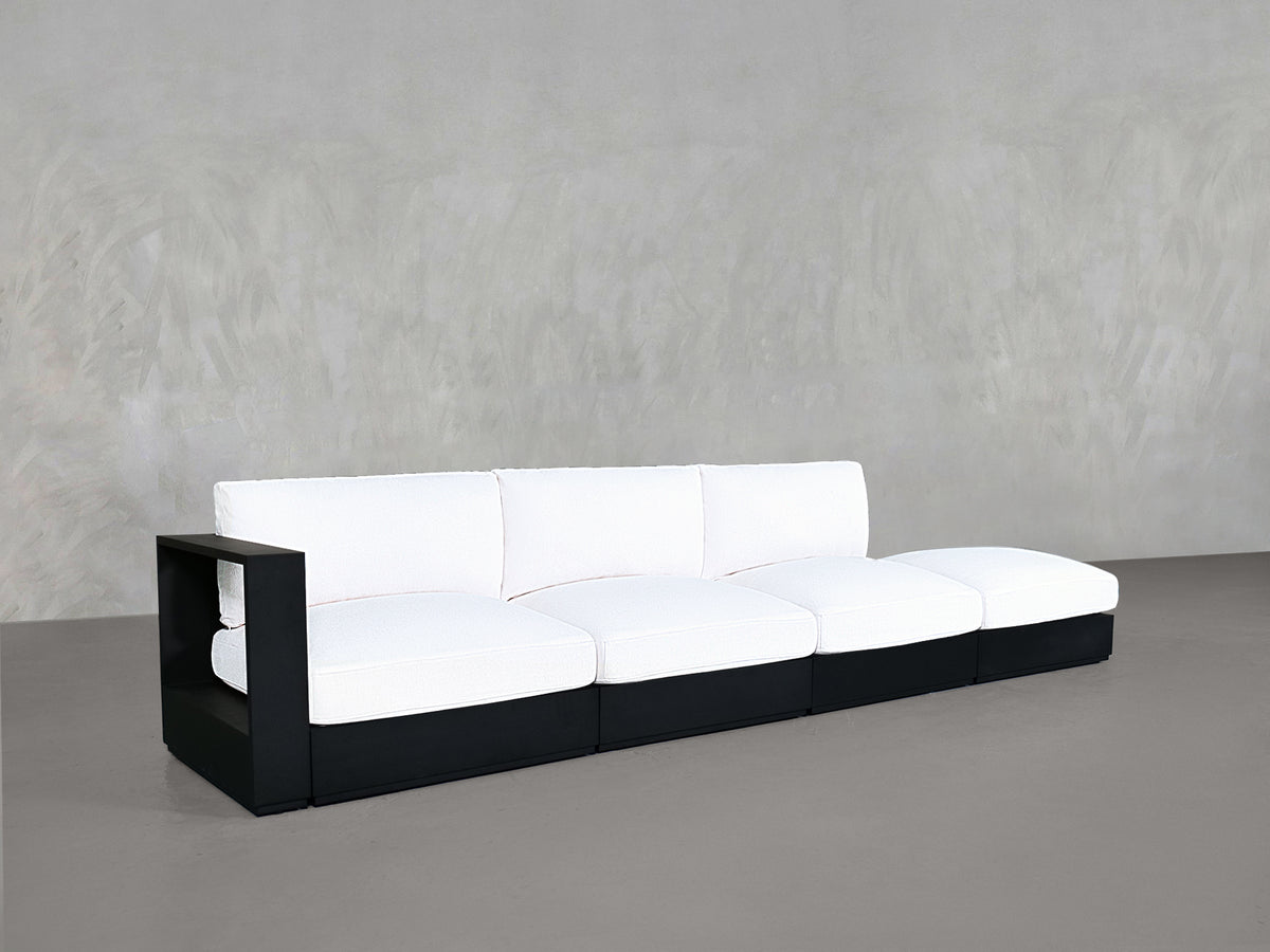 4-Seat Modular Lounger Sofa Aluminum Outdoor