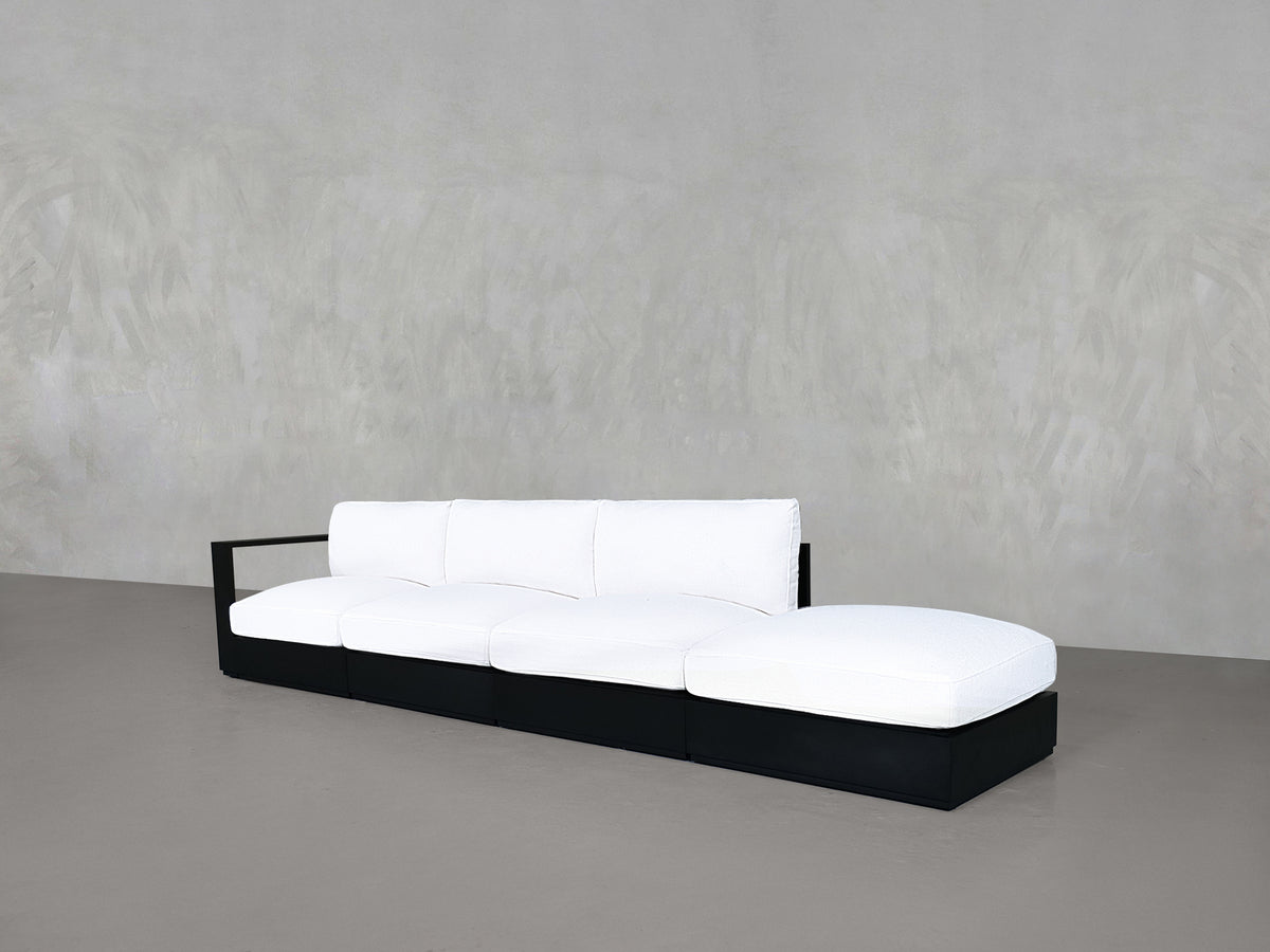 4-Seat Modular Lounger Sofa Aluminum Outdoor