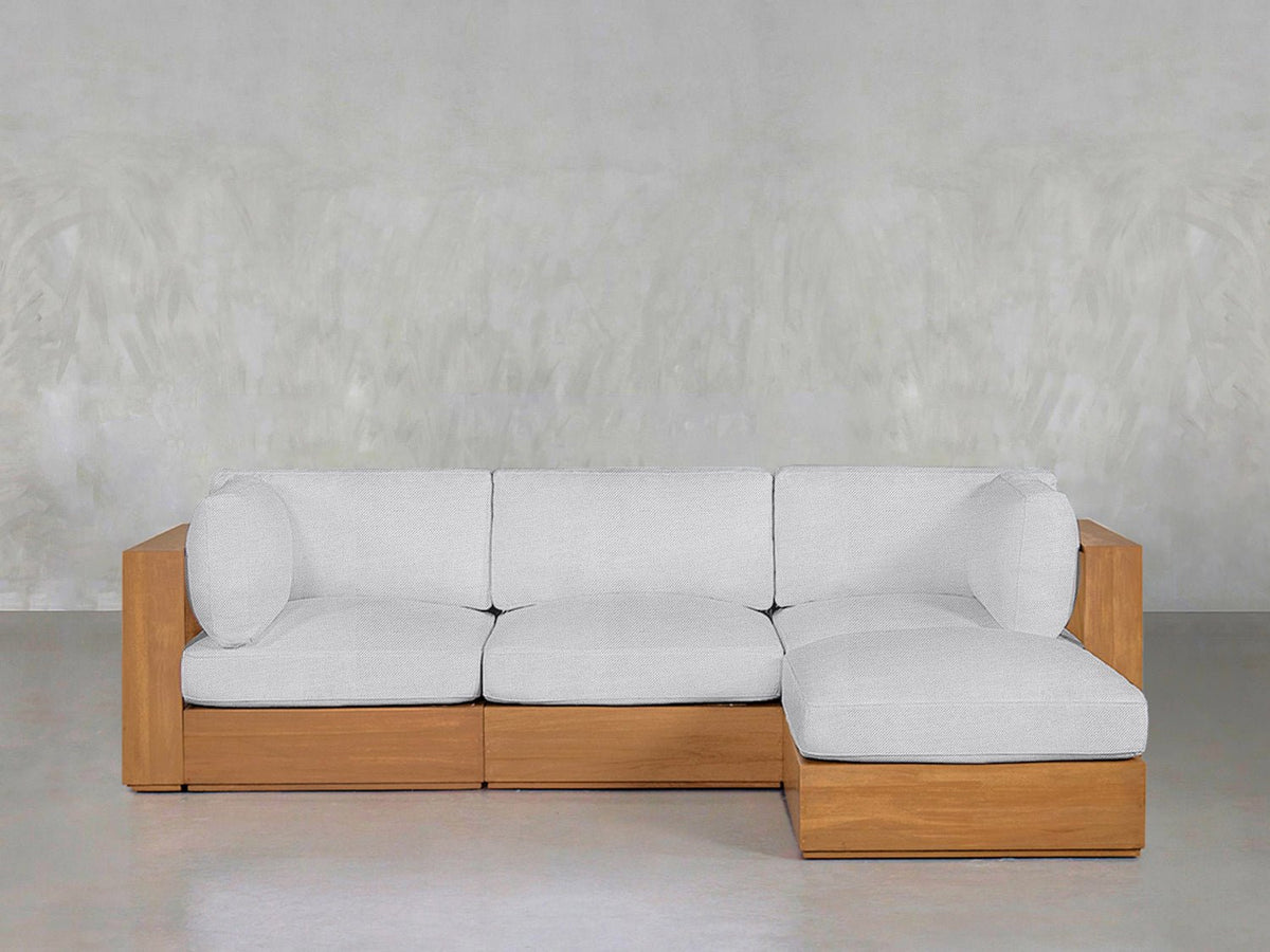 4-Seat Modular Chaise Sectional Teak Outdoor - 7th Avenue