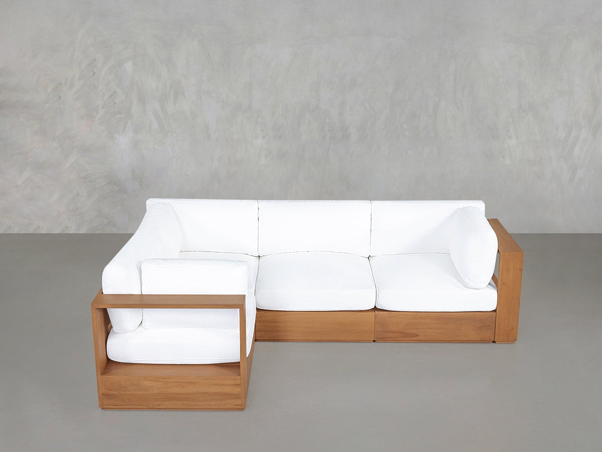 4-Seat Modular Corner Sectional Teak Outdoor - 7th Avenue