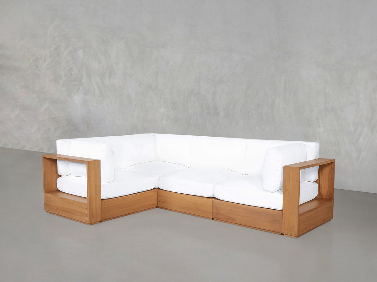4-Seat Modular Corner Sectional Teak Outdoor - 7th Avenue
