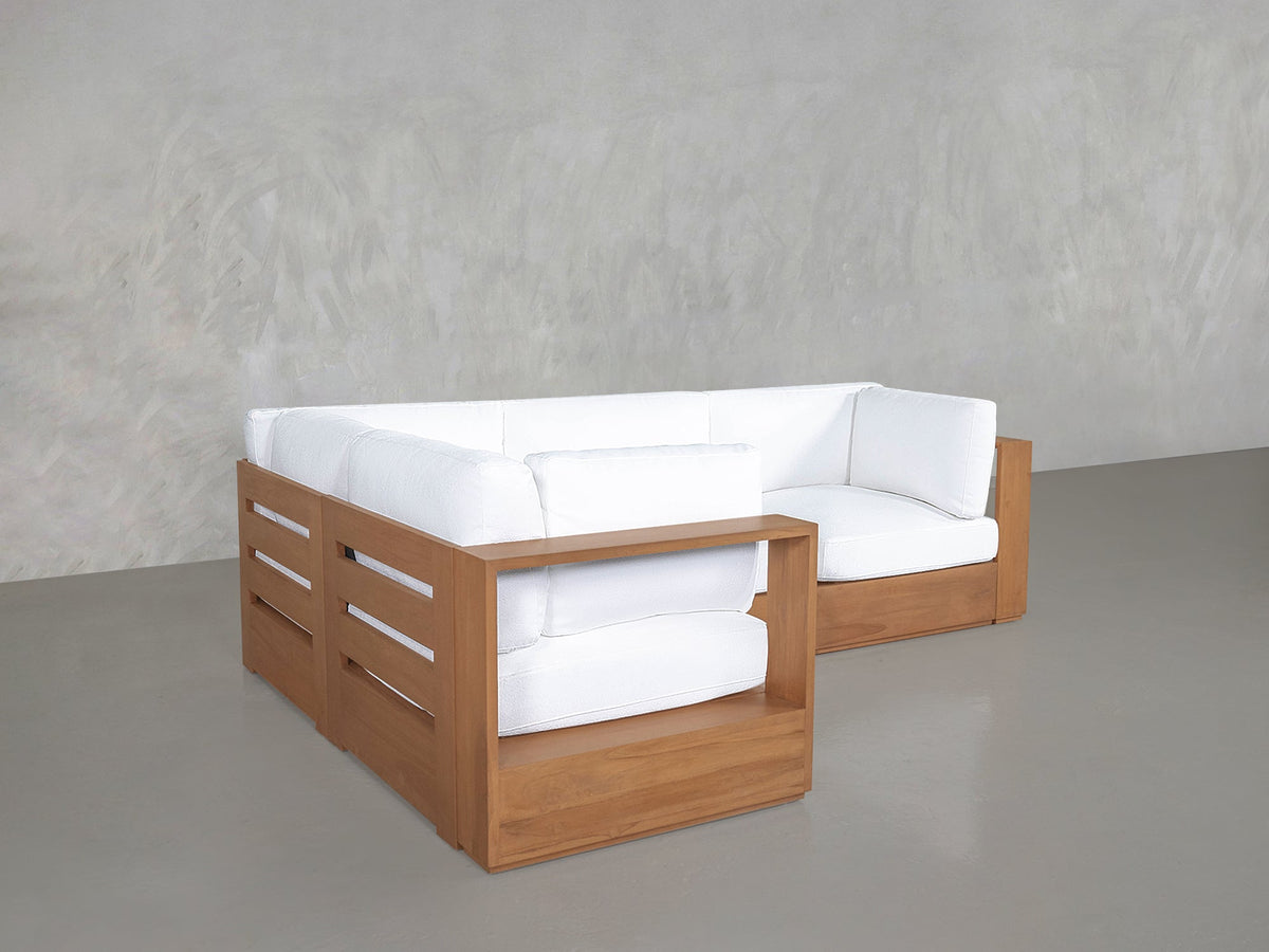 4-Seat Modular Corner Sectional Teak Outdoor - 7th Avenue