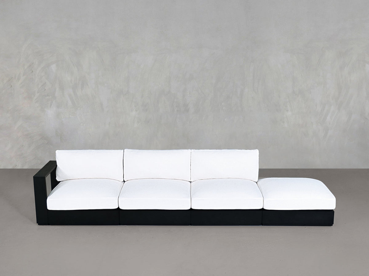 4 - Seat Modular Lounger Sofa Aluminum Outdoor - 7th Avenue