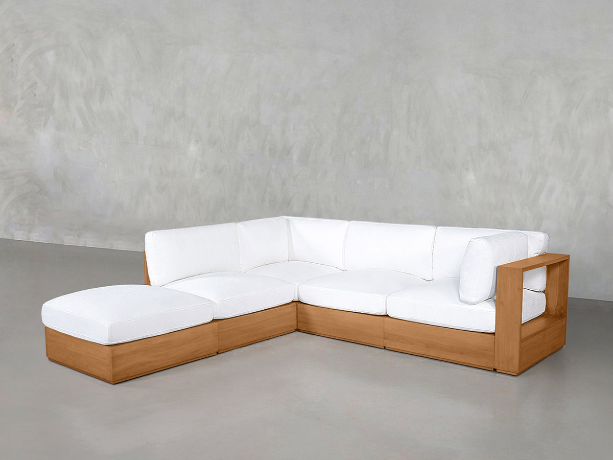 5-Seat Modular Corner Lounger Sectional Teak Outdoor
