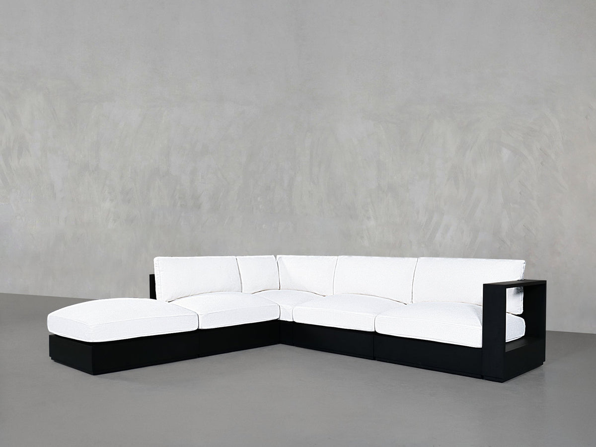 5 - Seat Modular Corner Lounger Sectional Aluminum Outdoor - 7th Avenue