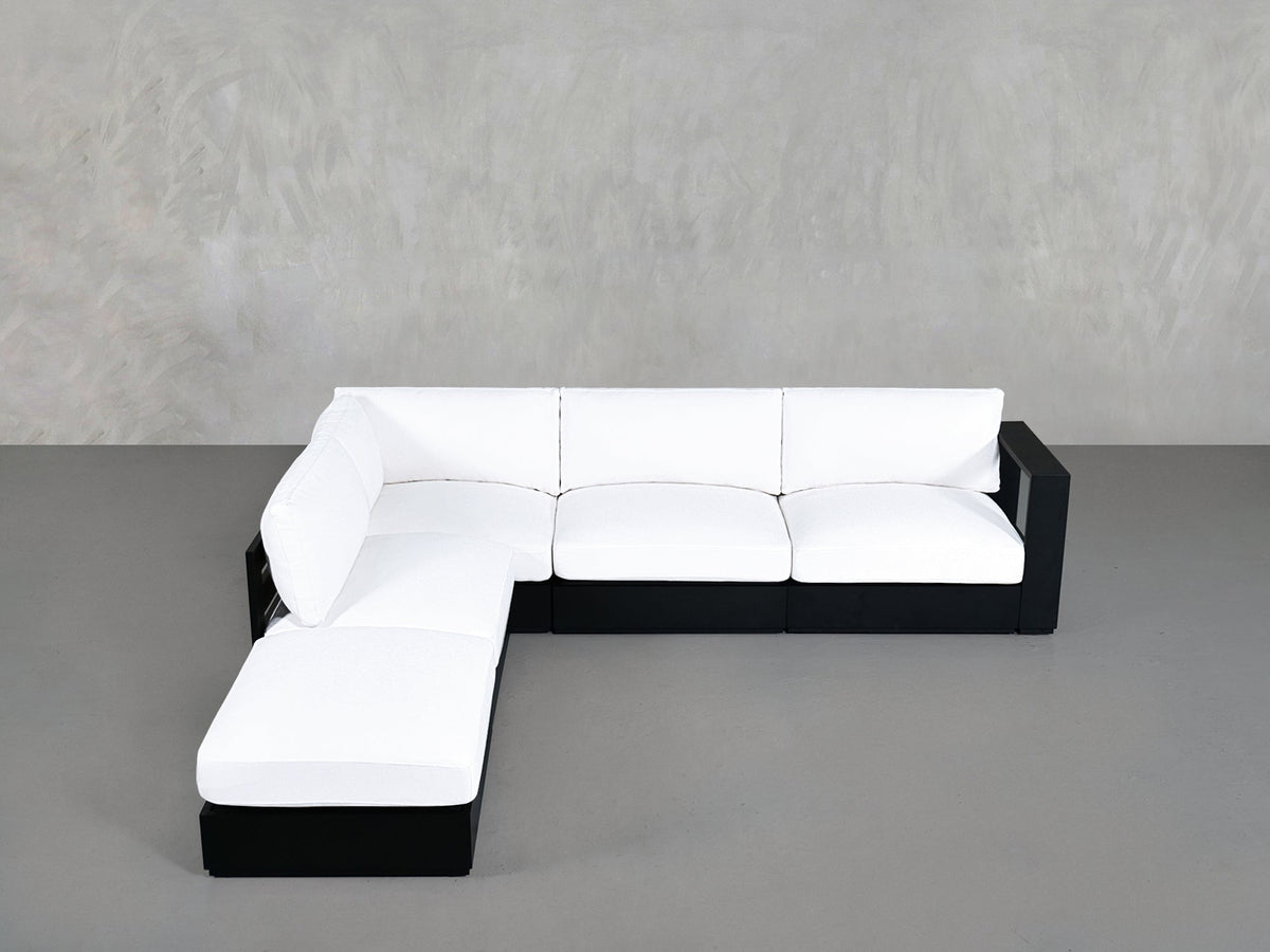 5 - Seat Modular Corner Lounger Sectional Aluminum Outdoor - 7th Avenue