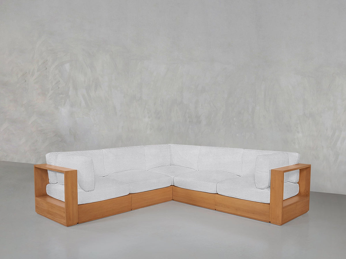 5-Seat Modular Corner Sectional Teak Outdoor - 7th Avenue