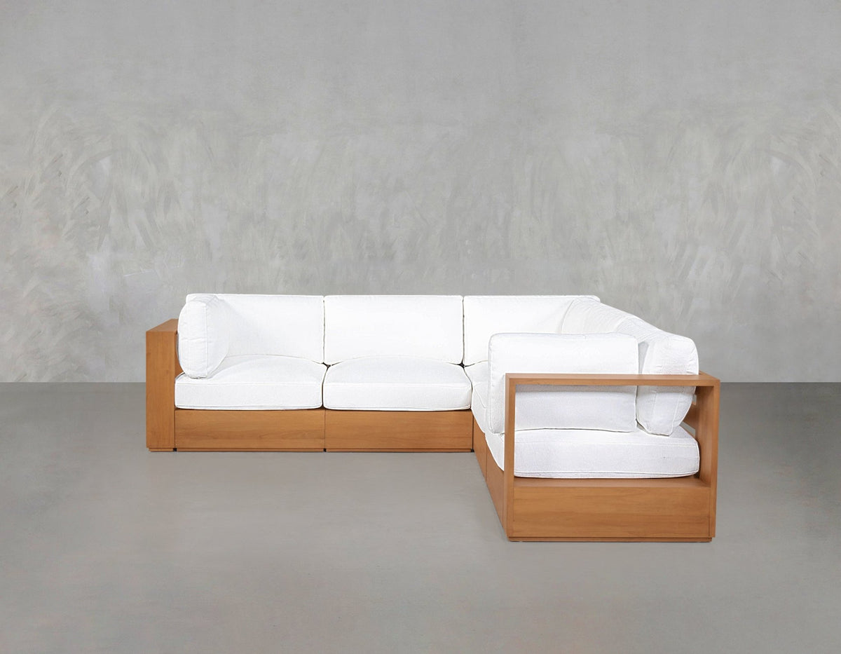 5-Seat Modular Corner Sectional Teak Outdoor - 7th Avenue