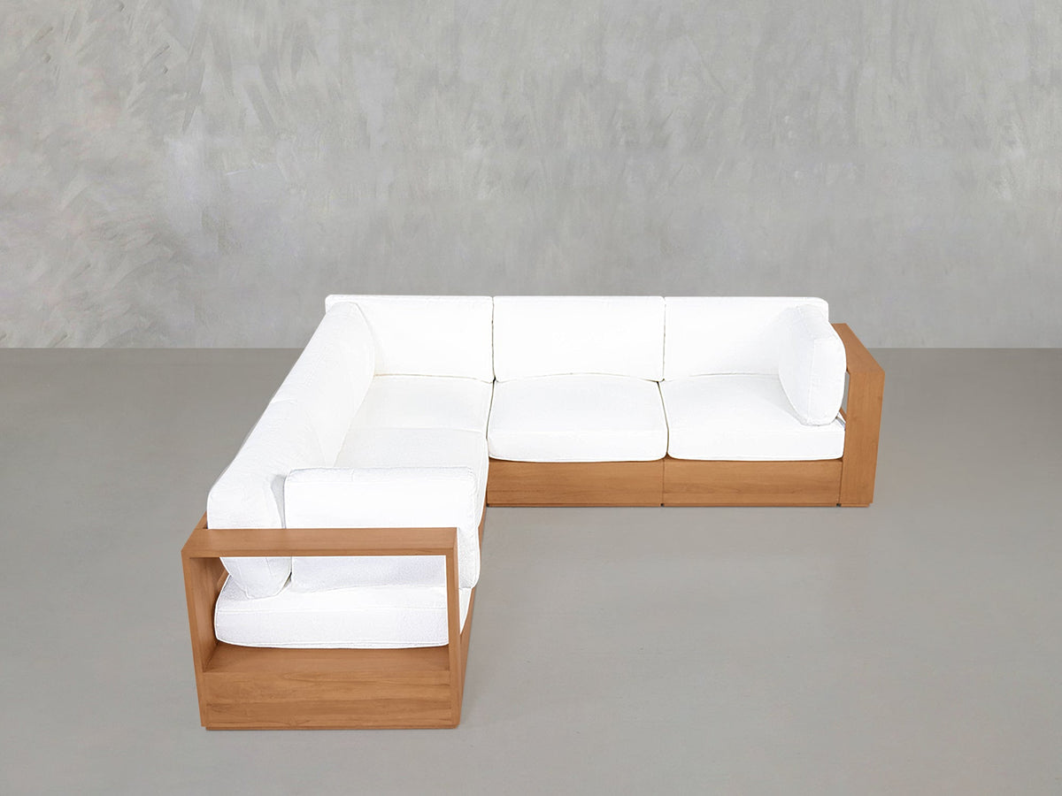 5-Seat Modular Corner Sectional Teak Outdoor - 7th Avenue