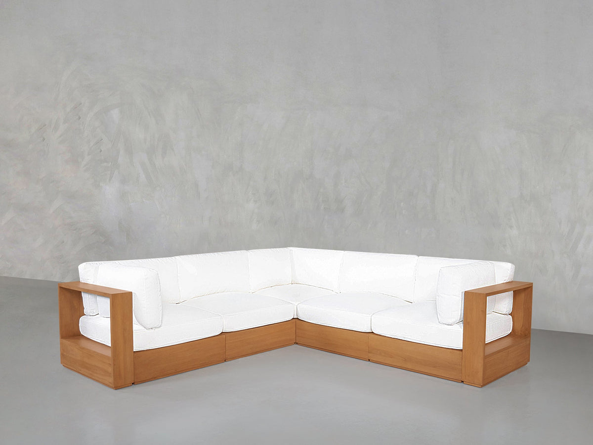 5-Seat Modular Corner Sectional Teak Outdoor - 7th Avenue