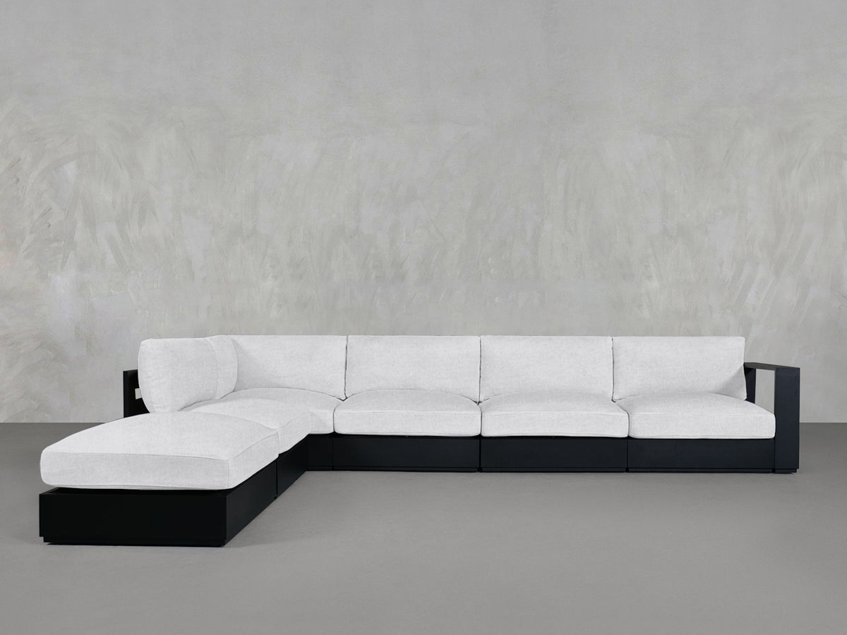 6-Seat Modular Corner Lounger Sectional Aluminum Outdoor