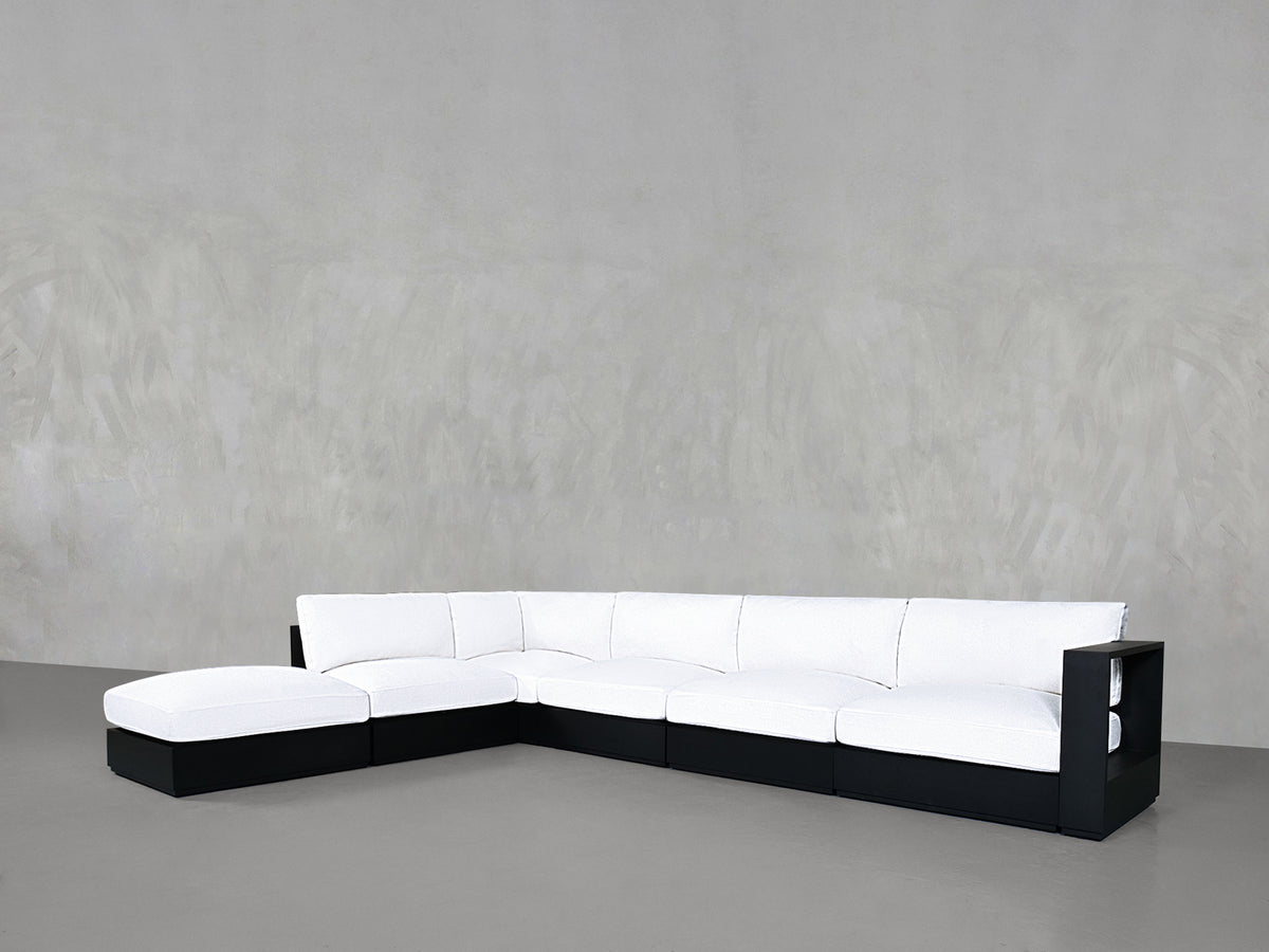 6-Seat Modular Corner Lounger Sectional Aluminum Outdoor