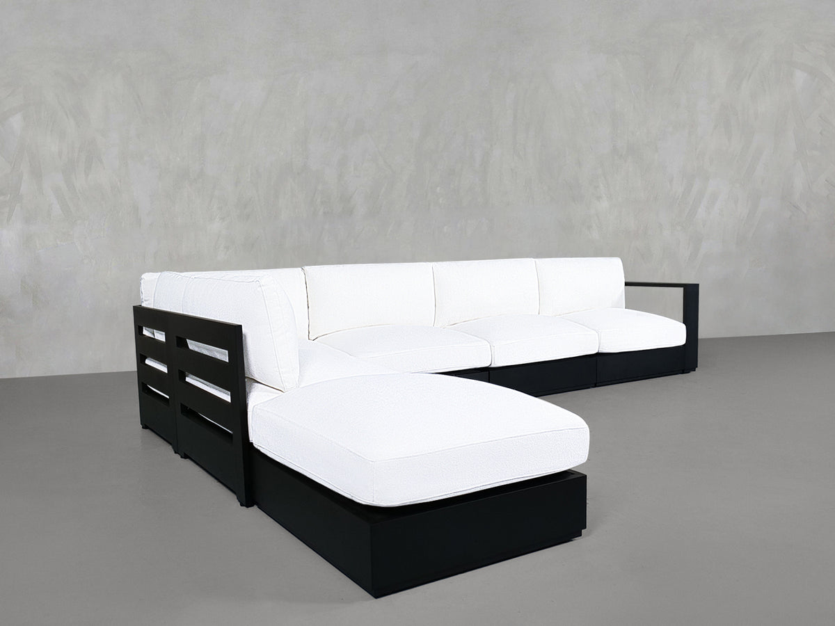 6-Seat Modular Corner Lounger Sectional Aluminum Outdoor