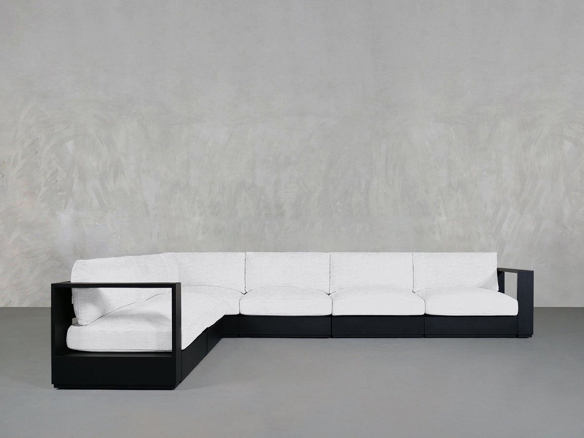 6 - Seat Modular Corner Sectional Aluminum Outdoor - 7th Avenue