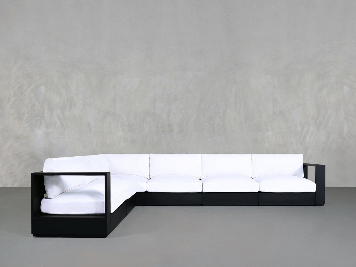 6 - Seat Modular Corner Sectional Aluminum Outdoor - 7th Avenue