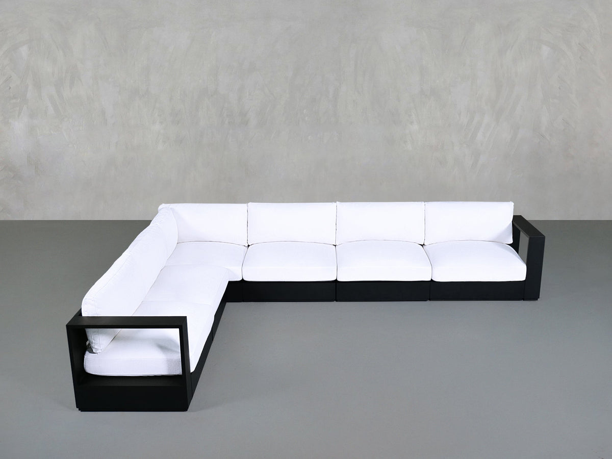 6 - Seat Modular Corner Sectional Aluminum Outdoor - 7th Avenue