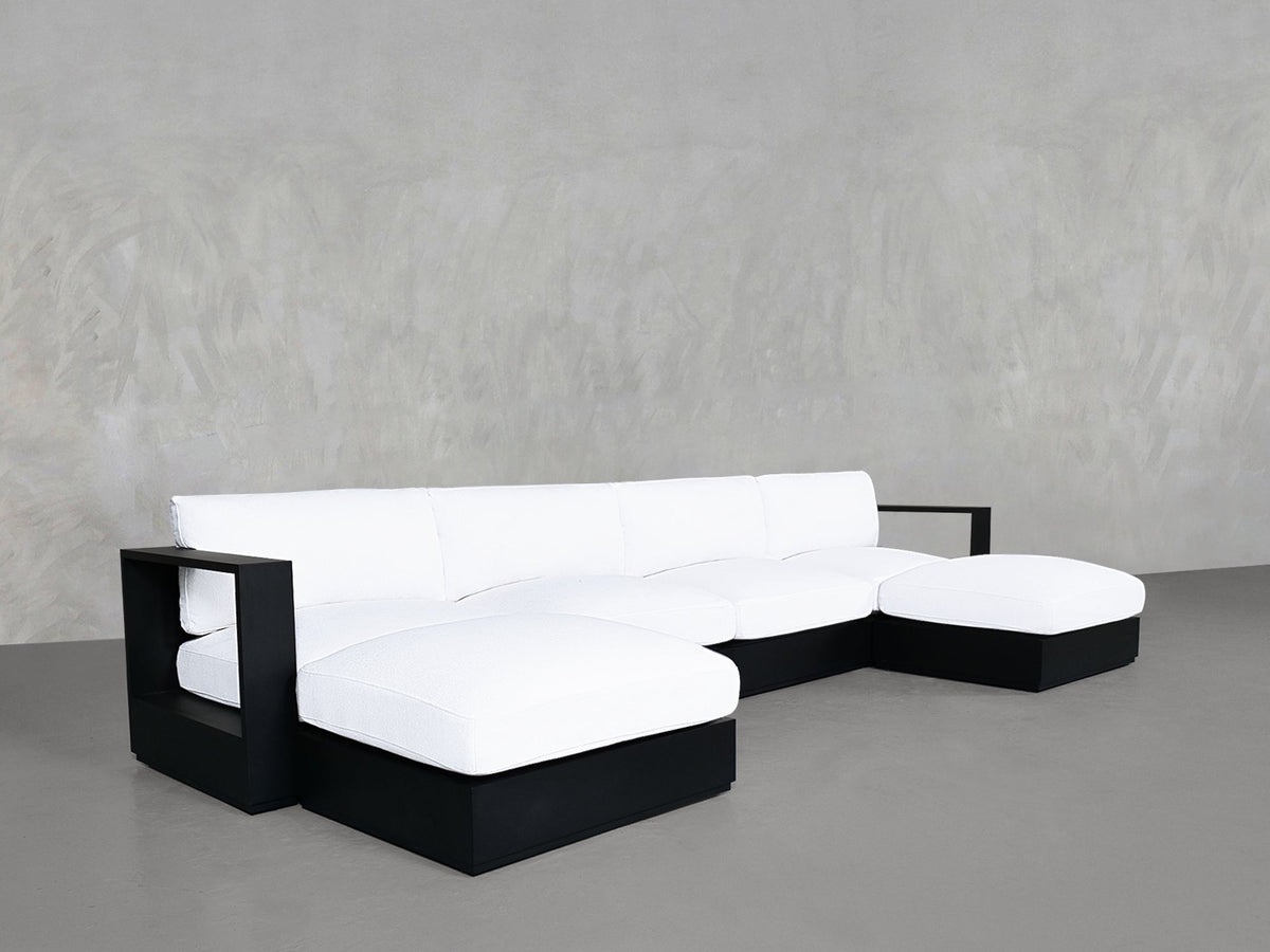 6 - Seat Modular Double Chaise Sectional Aluminum Outdoor - 7th Avenue
