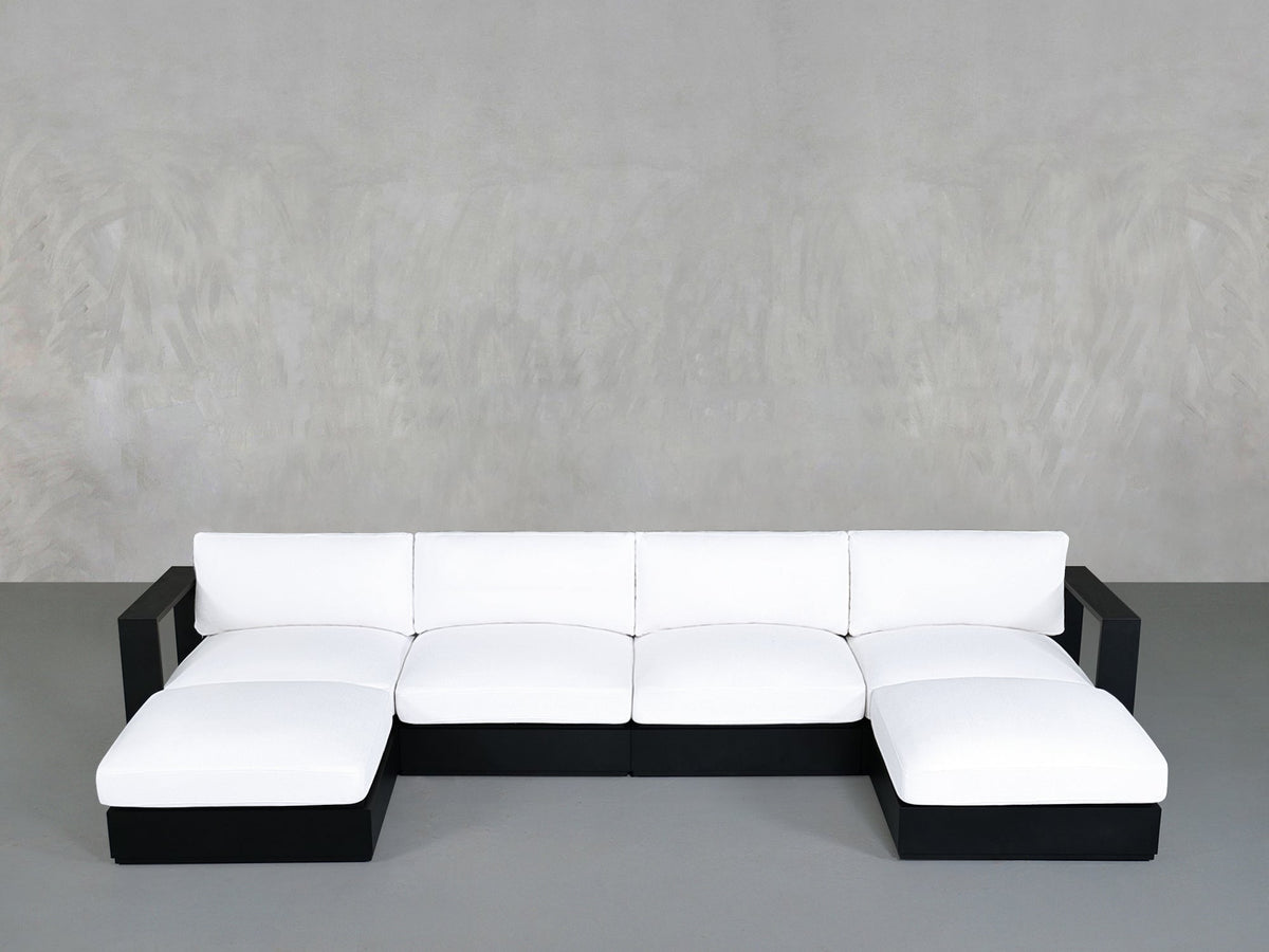 6 - Seat Modular Double Chaise Sectional Aluminum Outdoor - 7th Avenue
