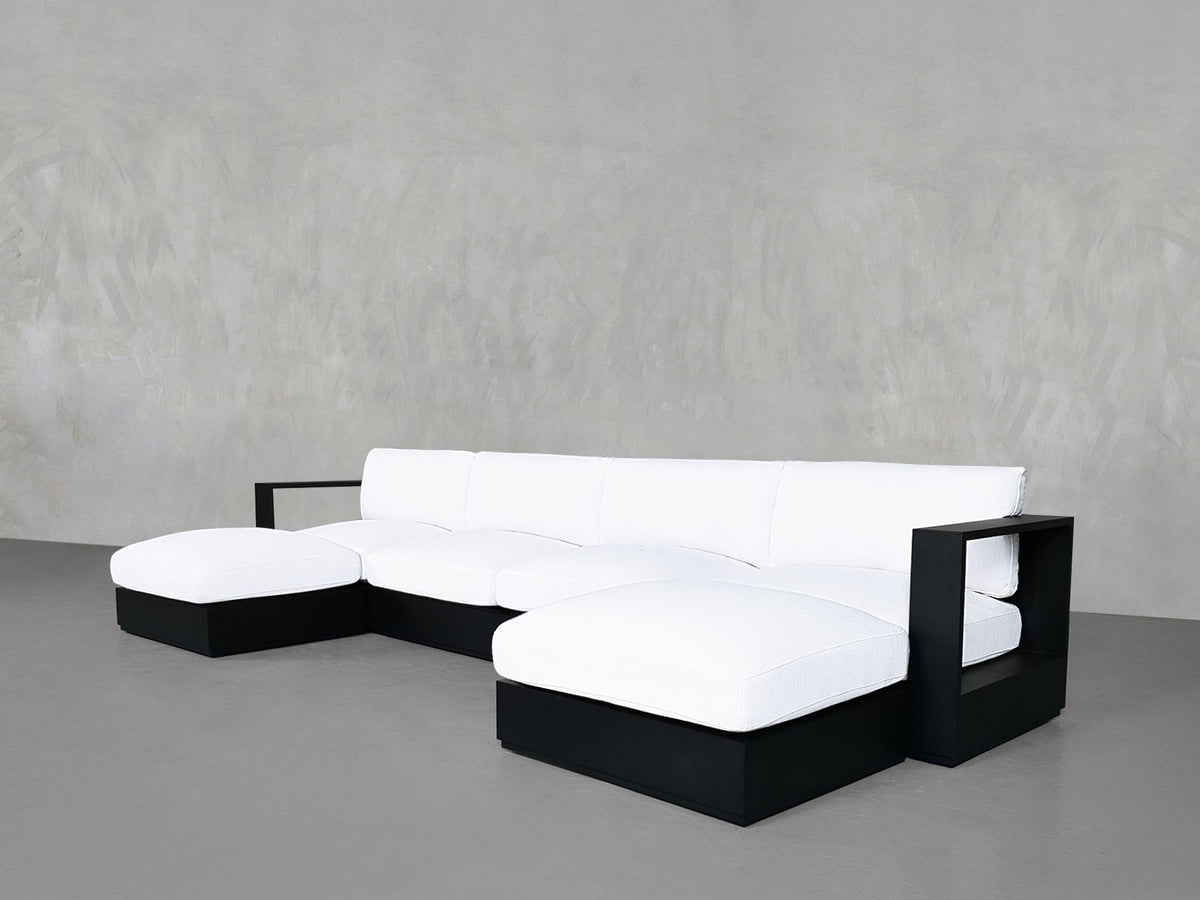 6 - Seat Modular Double Chaise Sectional Aluminum Outdoor - 7th Avenue