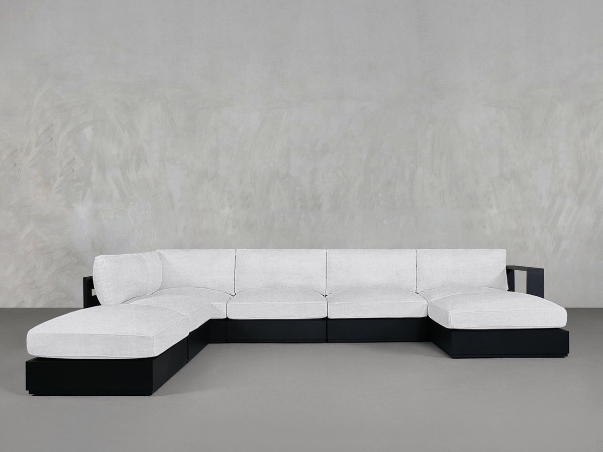 7-Seat Modular Chaise Corner Lounger Sectional Aluminum Outdoor