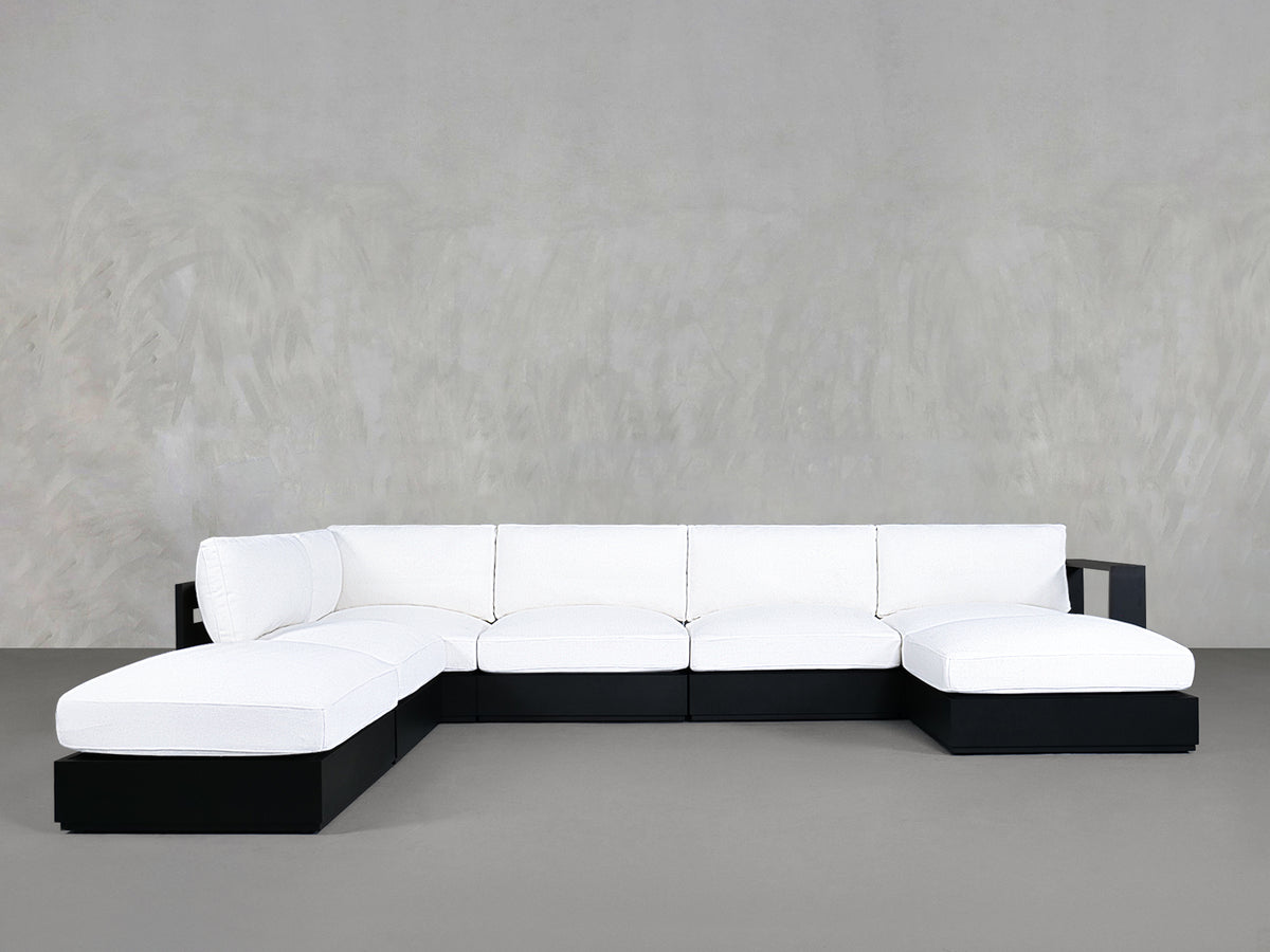 7-Seat Modular Chaise Corner Lounger Sectional Aluminum Outdoor
